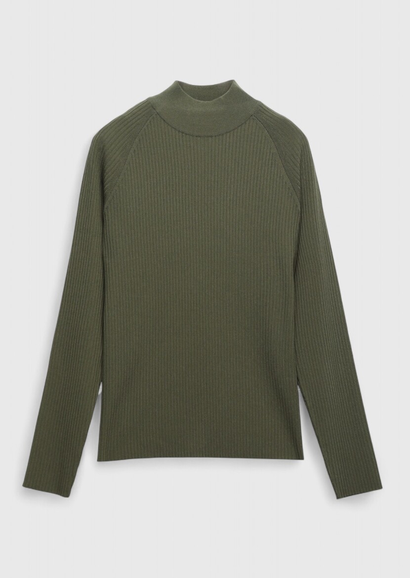 Khaki Knitwear Sweatshirt - 6