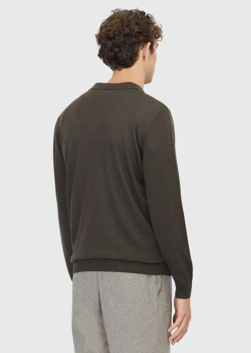 Khaki Knitwear Sweatshirt - 6