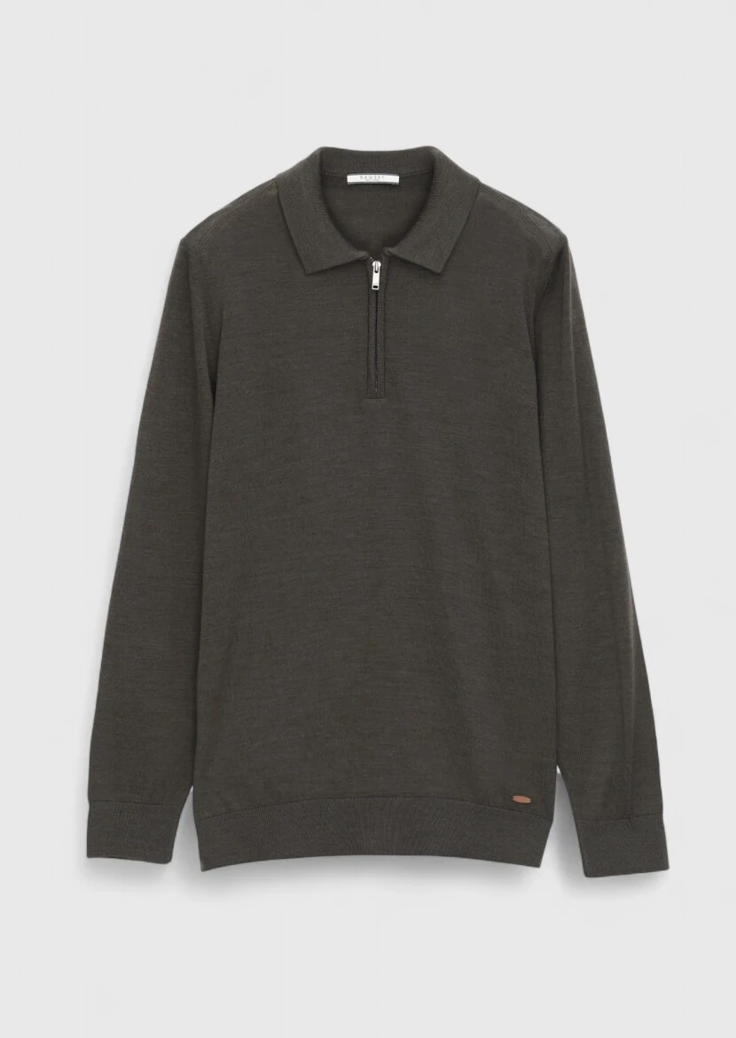 Khaki Knitwear Sweatshirt - 7