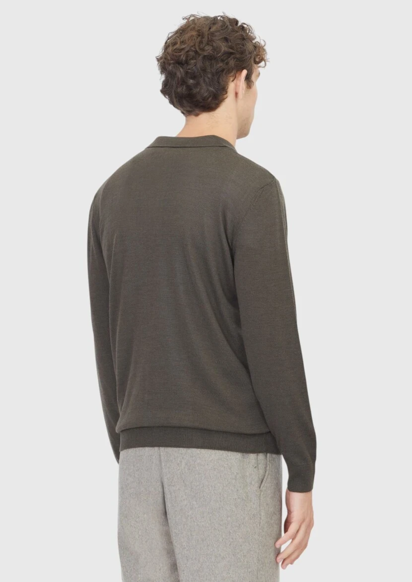 Khaki Knitwear Sweatshirt - 6