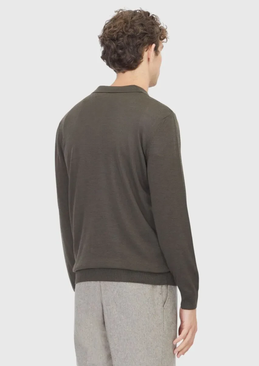 Khaki Knitwear Sweatshirt - 6