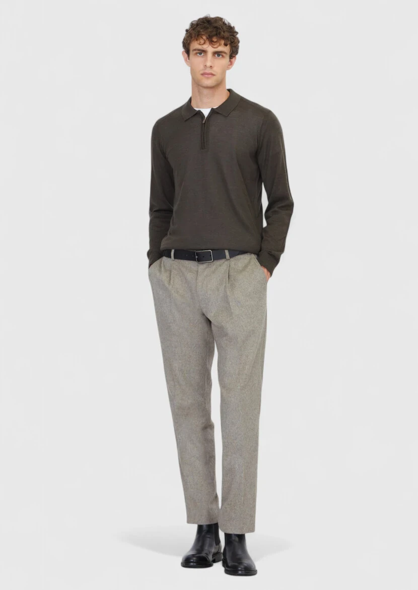 Khaki Knitwear Sweatshirt 