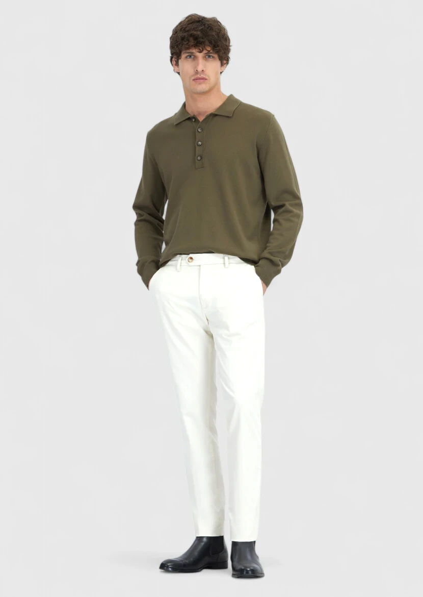 Khaki Knitwear Sweatshirt - 2