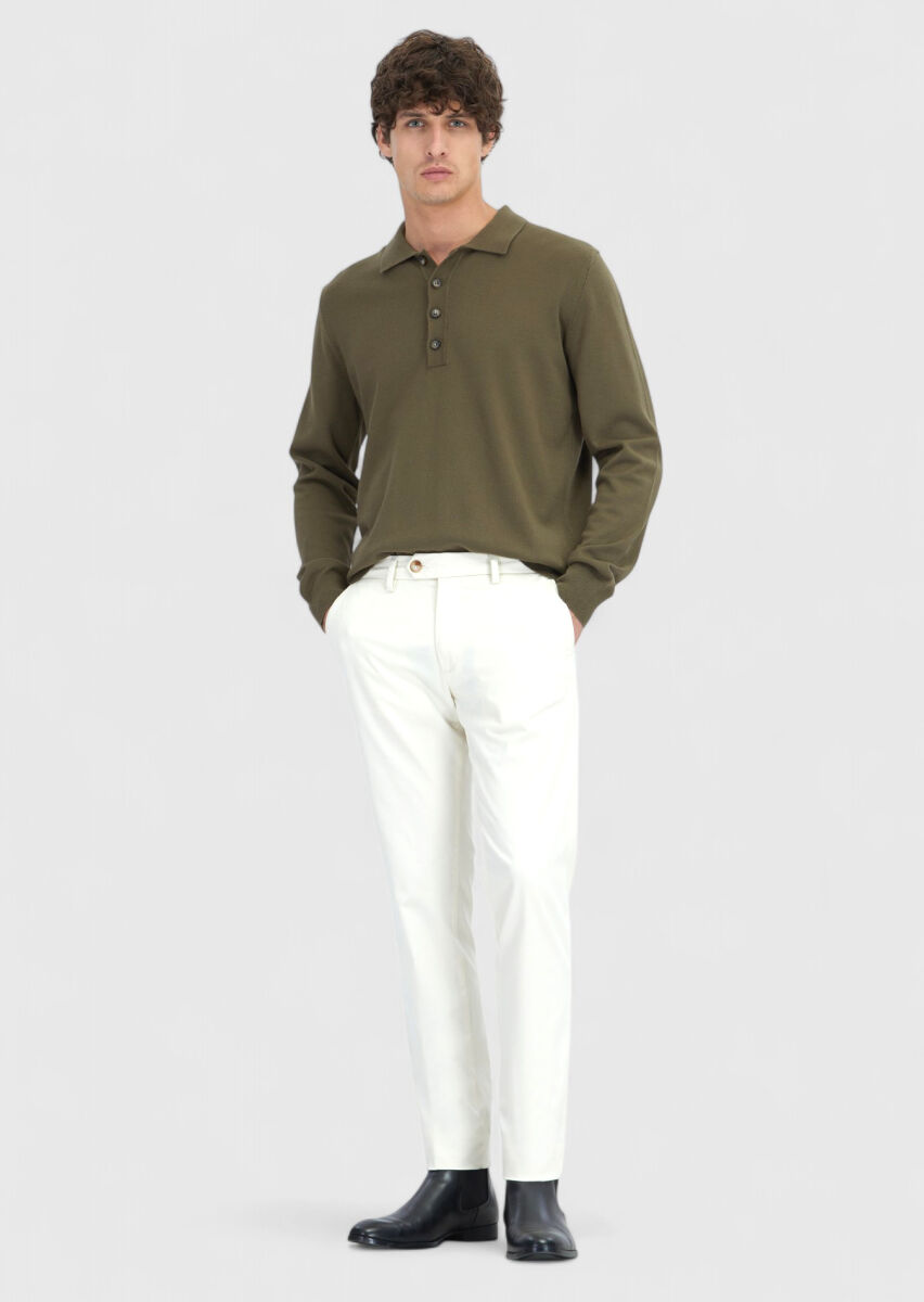 Khaki Knitwear Sweatshirt - 2