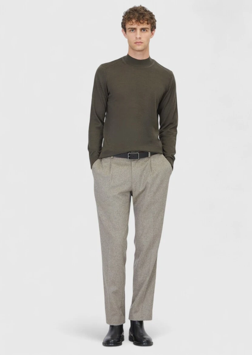 Khaki Knitwear Sweatshirt 