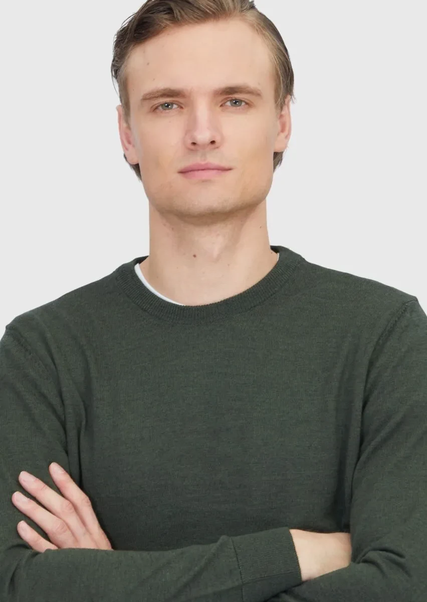 Khaki Knitwear Sweatshirt - 3