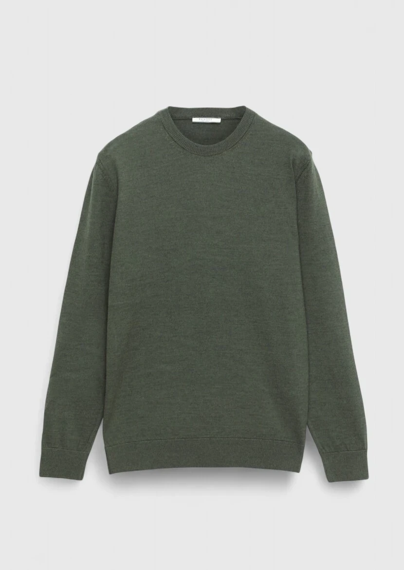 Khaki Knitwear Sweatshirt - 6