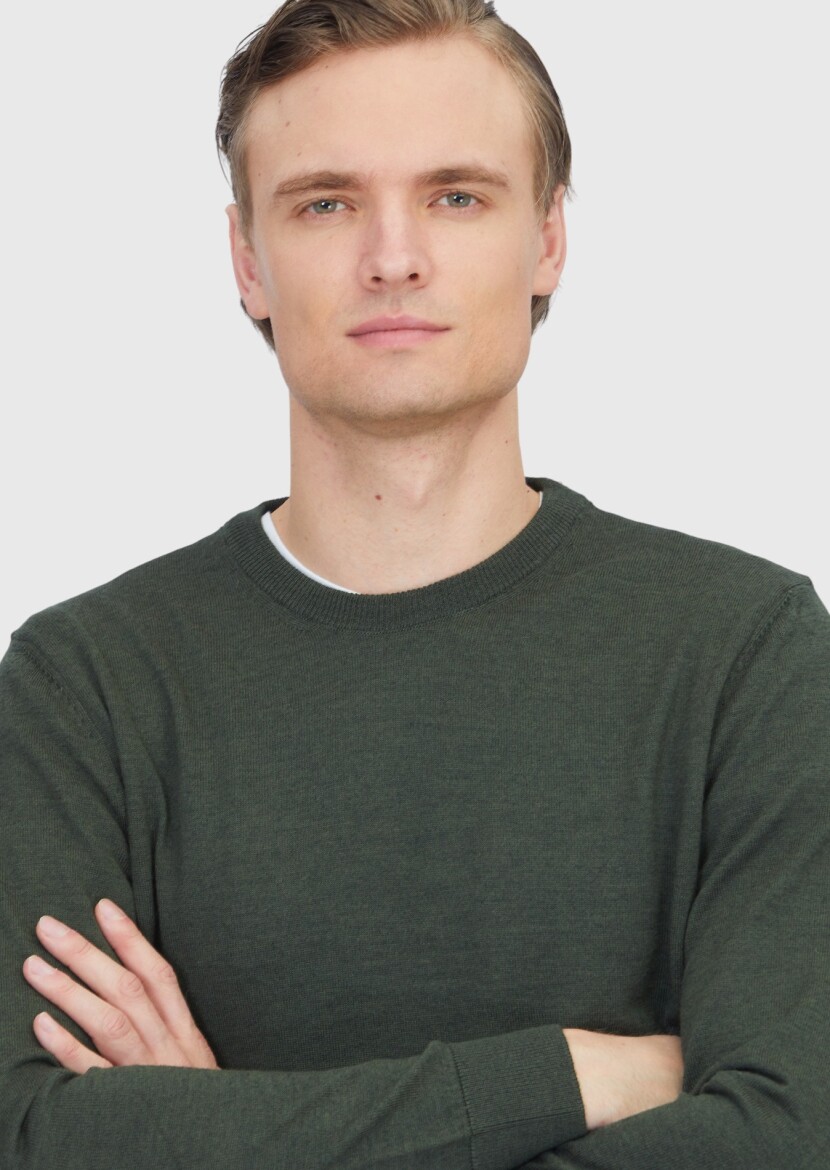 Khaki Knitwear Sweatshirt - 3