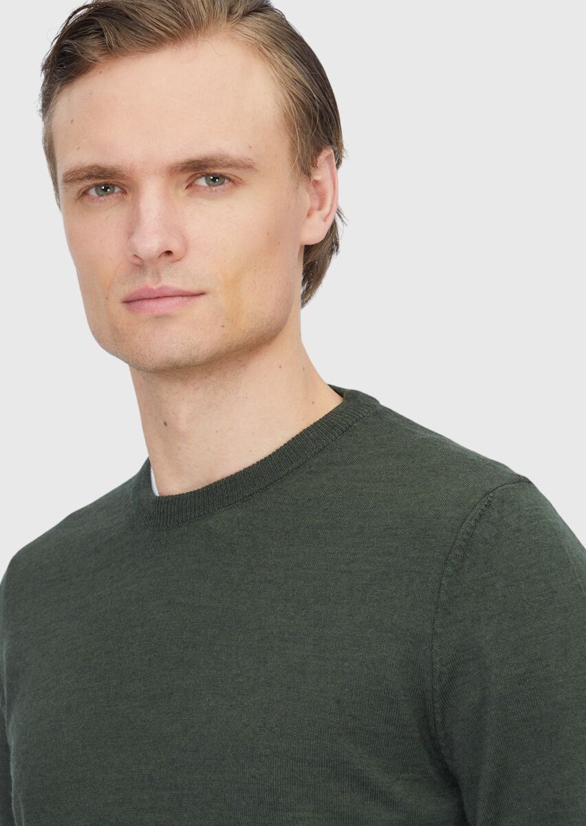 Khaki Knitwear Sweatshirt - 4