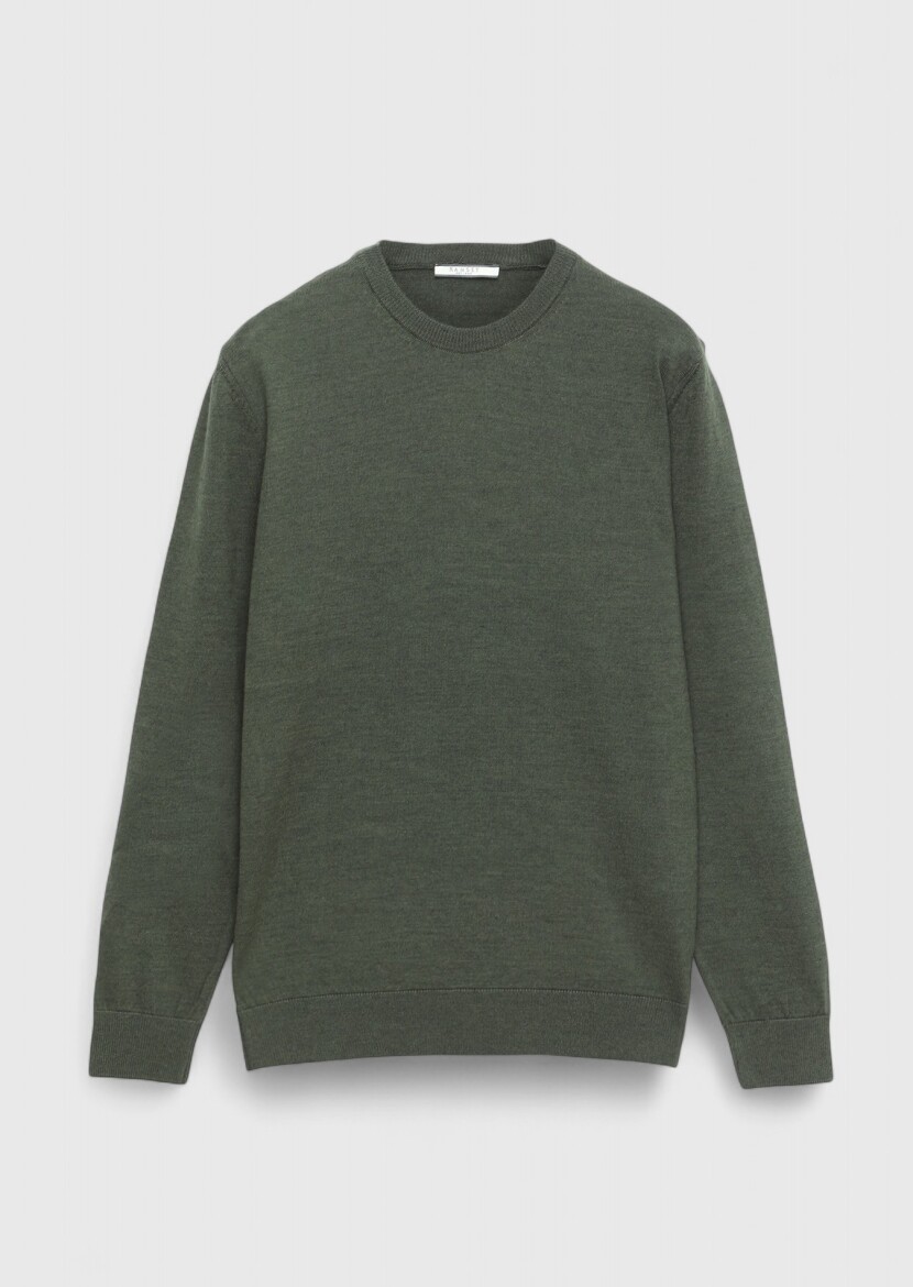 Khaki Knitwear Sweatshirt - 6
