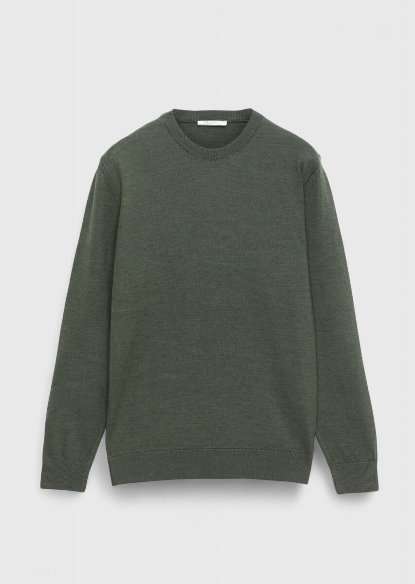 Khaki Knitwear Sweatshirt - 6