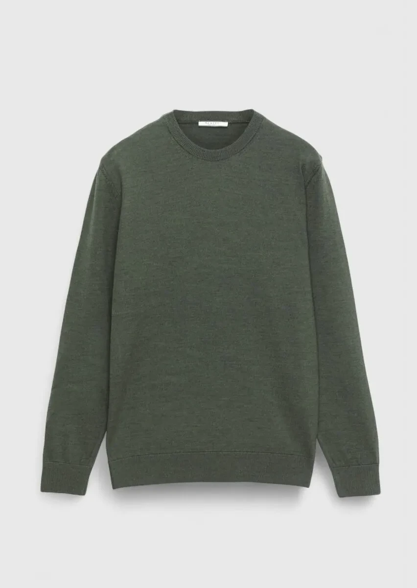 Khaki Knitwear Sweatshirt - 1