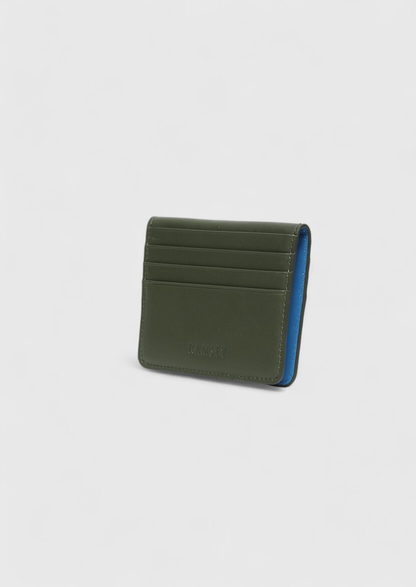 Khaki Leather Card Holder - 1