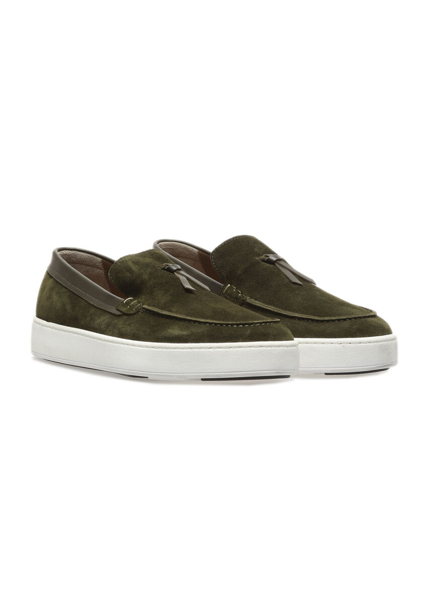 Khaki Leather Casual Loafer - 2