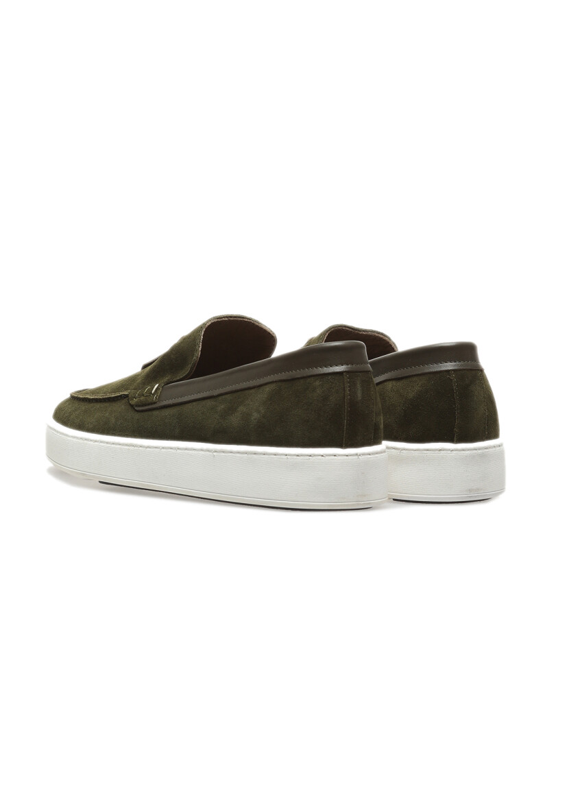 Khaki Leather Casual Loafer - 3