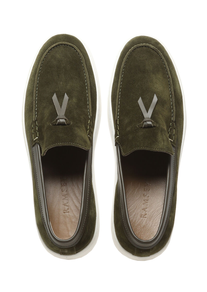 Khaki Leather Casual Loafer - 4