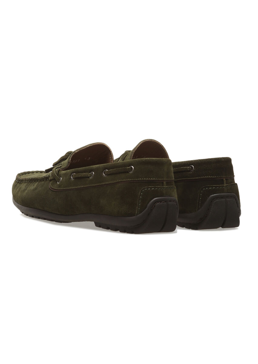 Khaki Leather Casual Loafer - 3