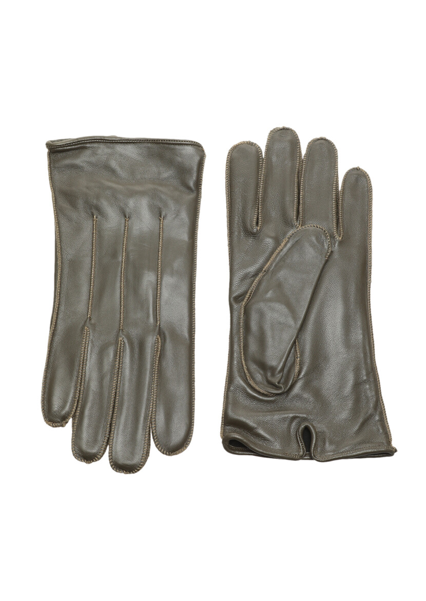 Khaki Leather Glove 