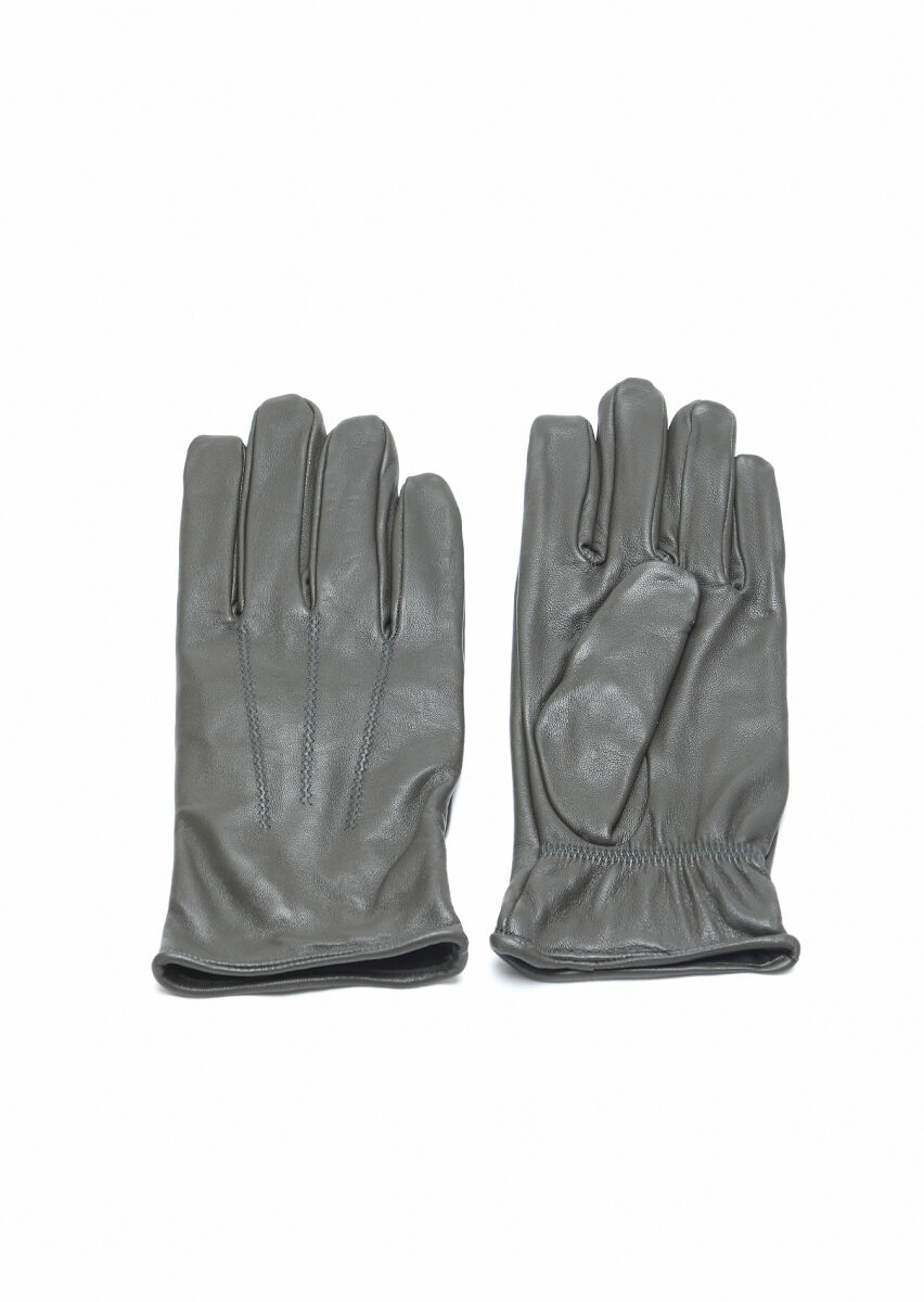 Khaki Leather Glove - 1