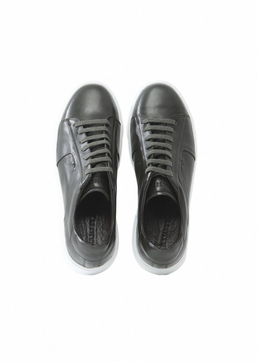 Khaki Leather Sneaker - 6