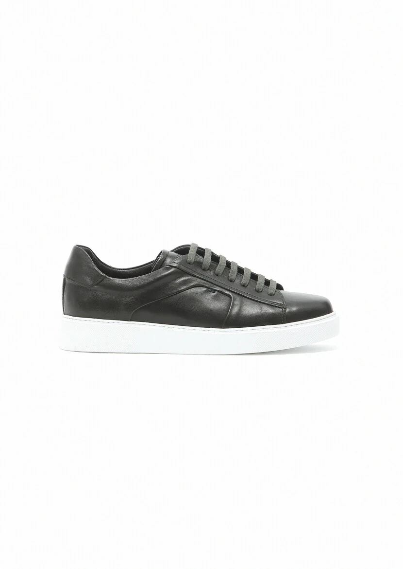 Khaki Leather Sport Sneaker - 1