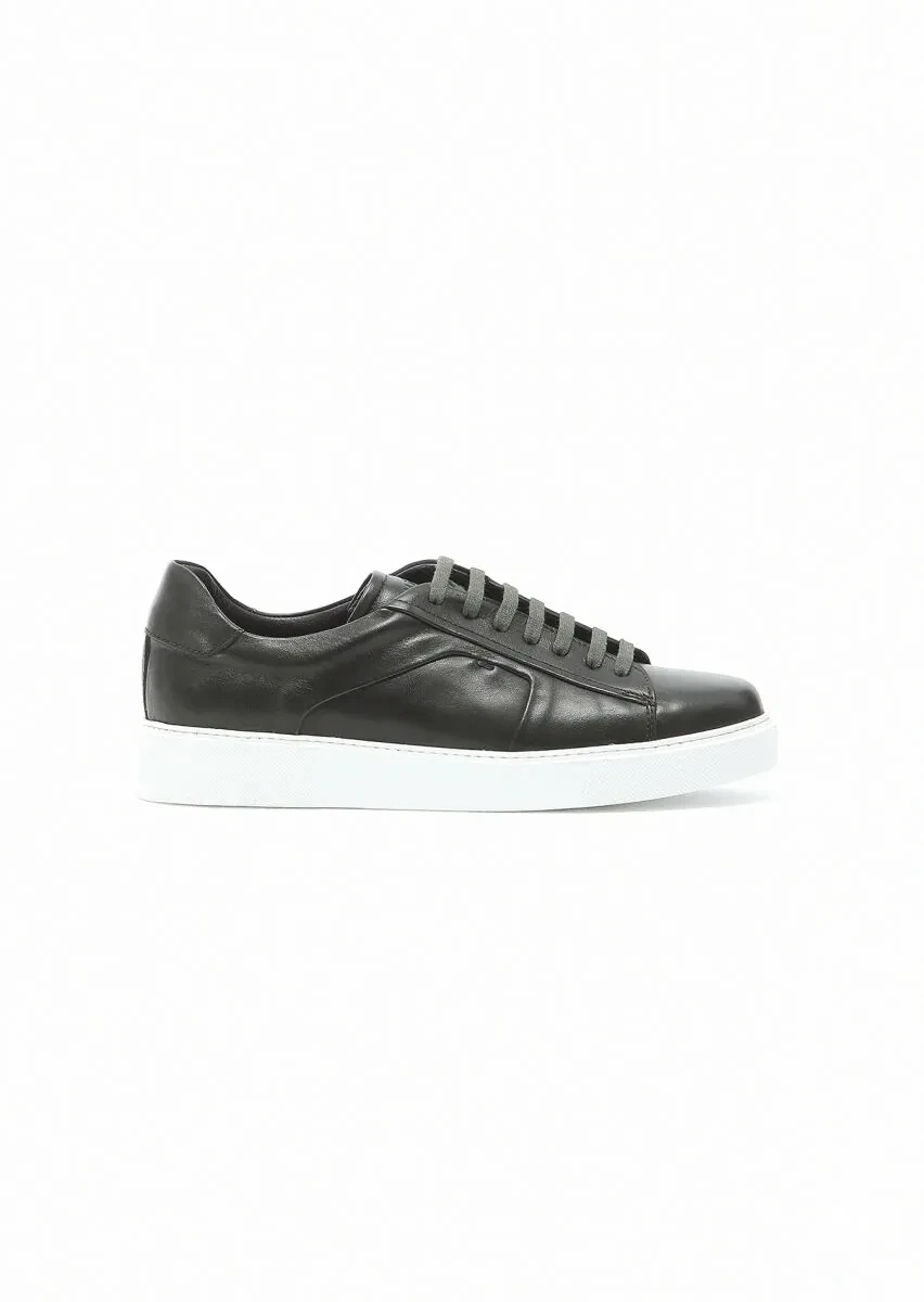 Khaki Leather Sport Sneaker - 1