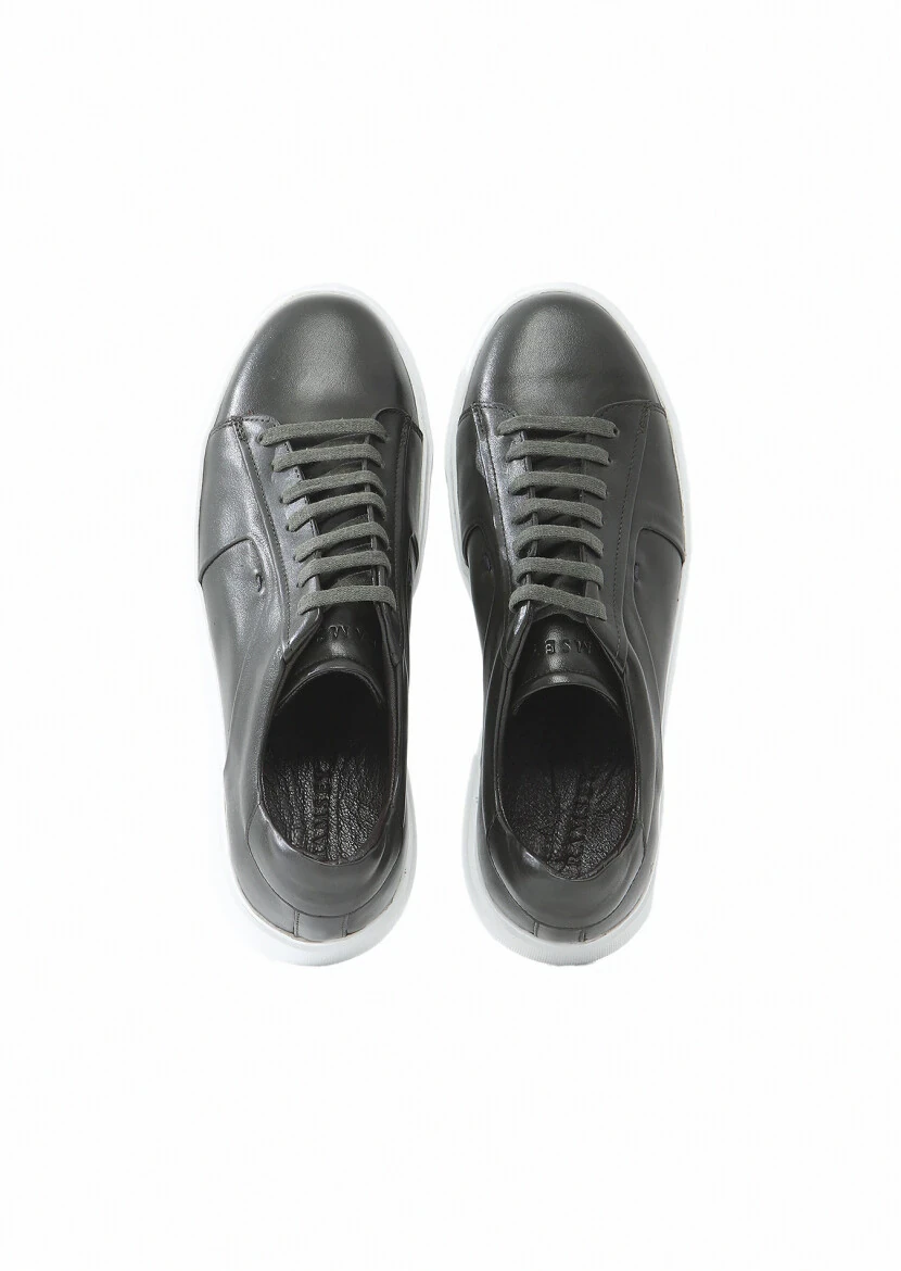 Khaki Leather Sport Sneaker - 6