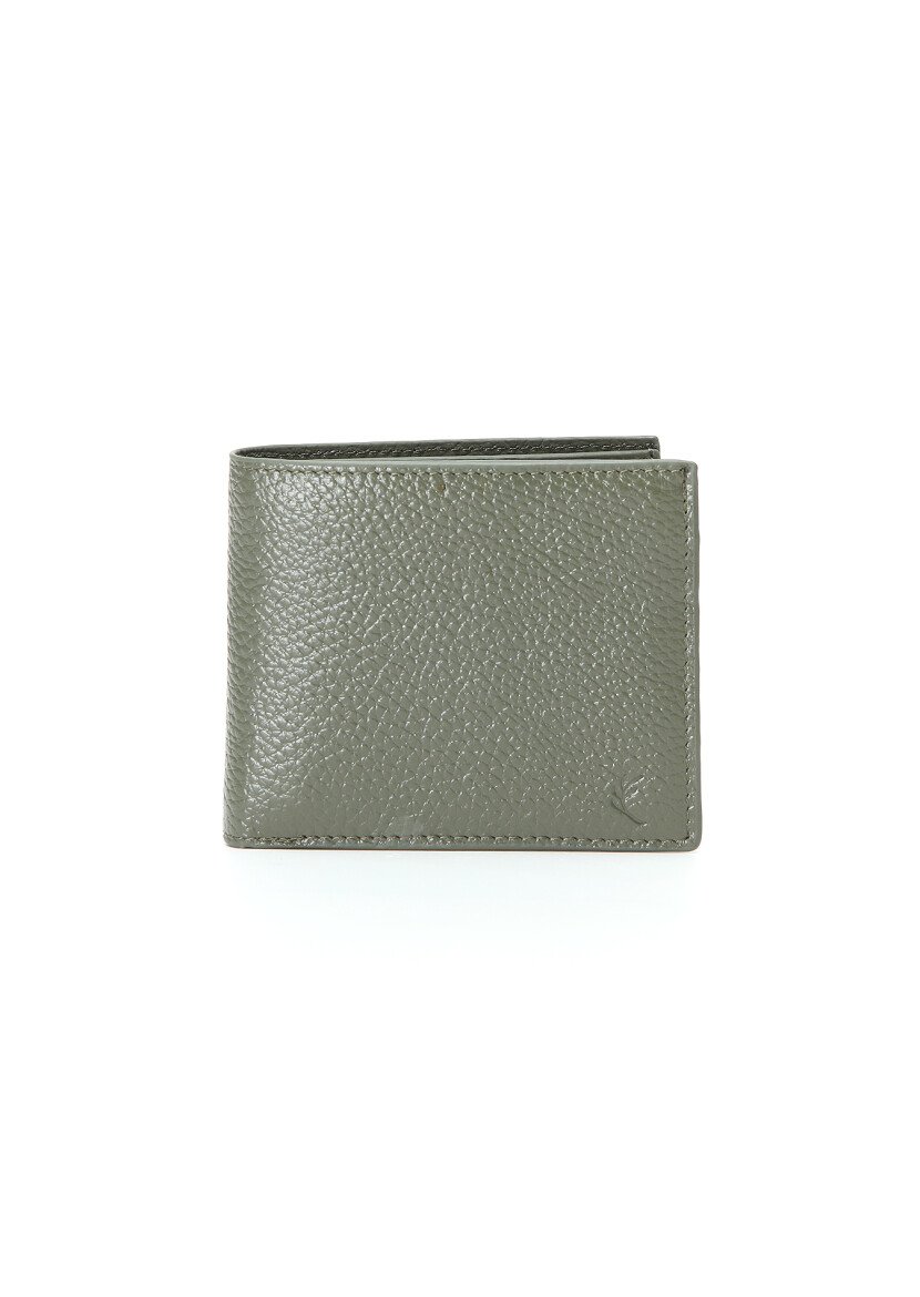 Khaki Leather Wallet - 1