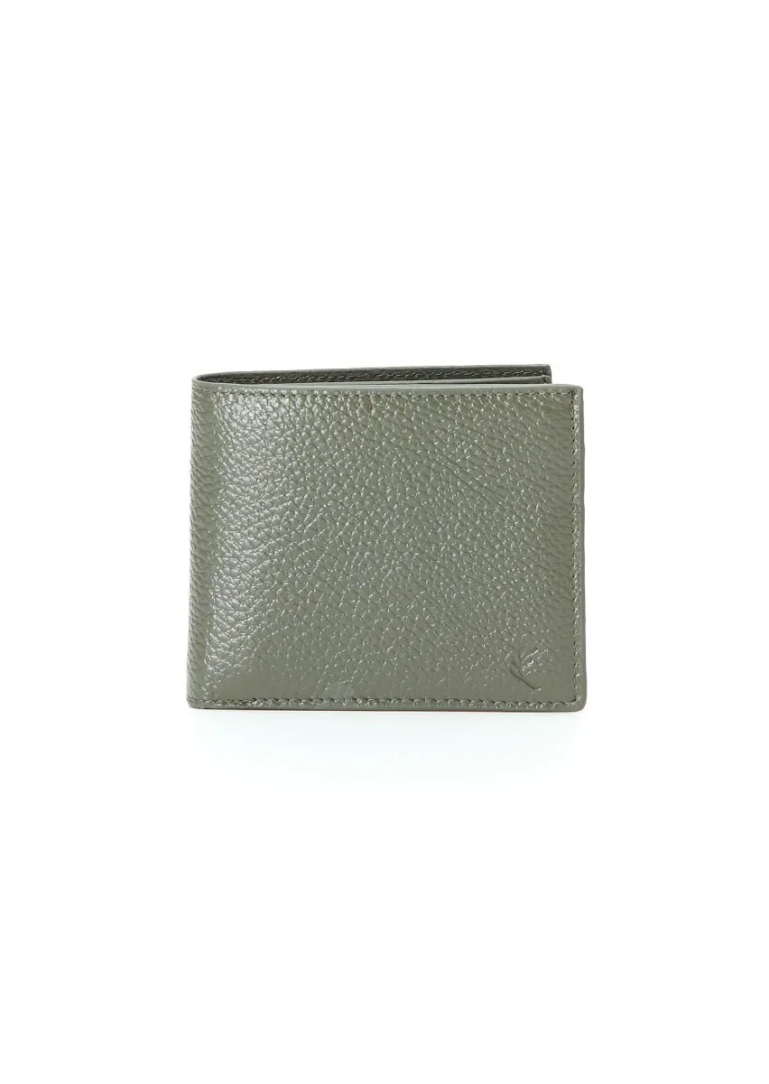 Khaki Leather Wallet - 1