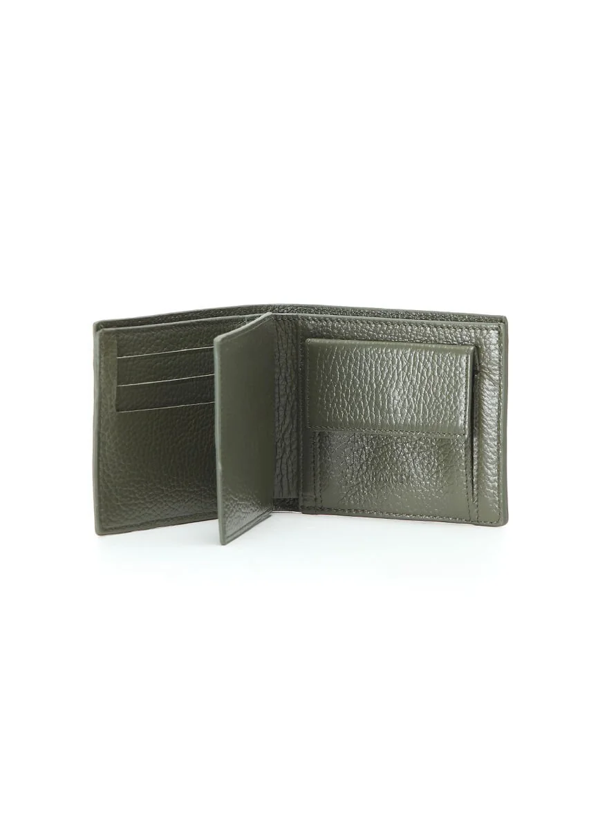 Khaki Leather Wallet - 3