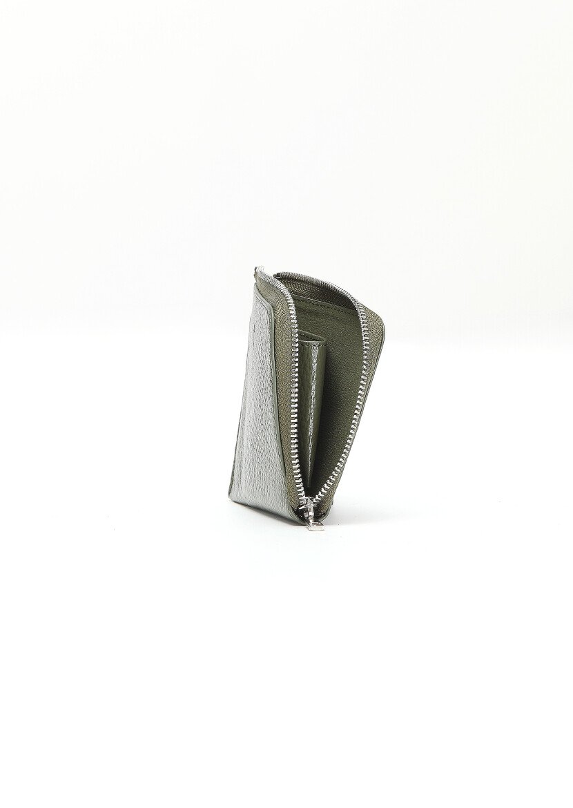 Khaki Leather Wallet 
