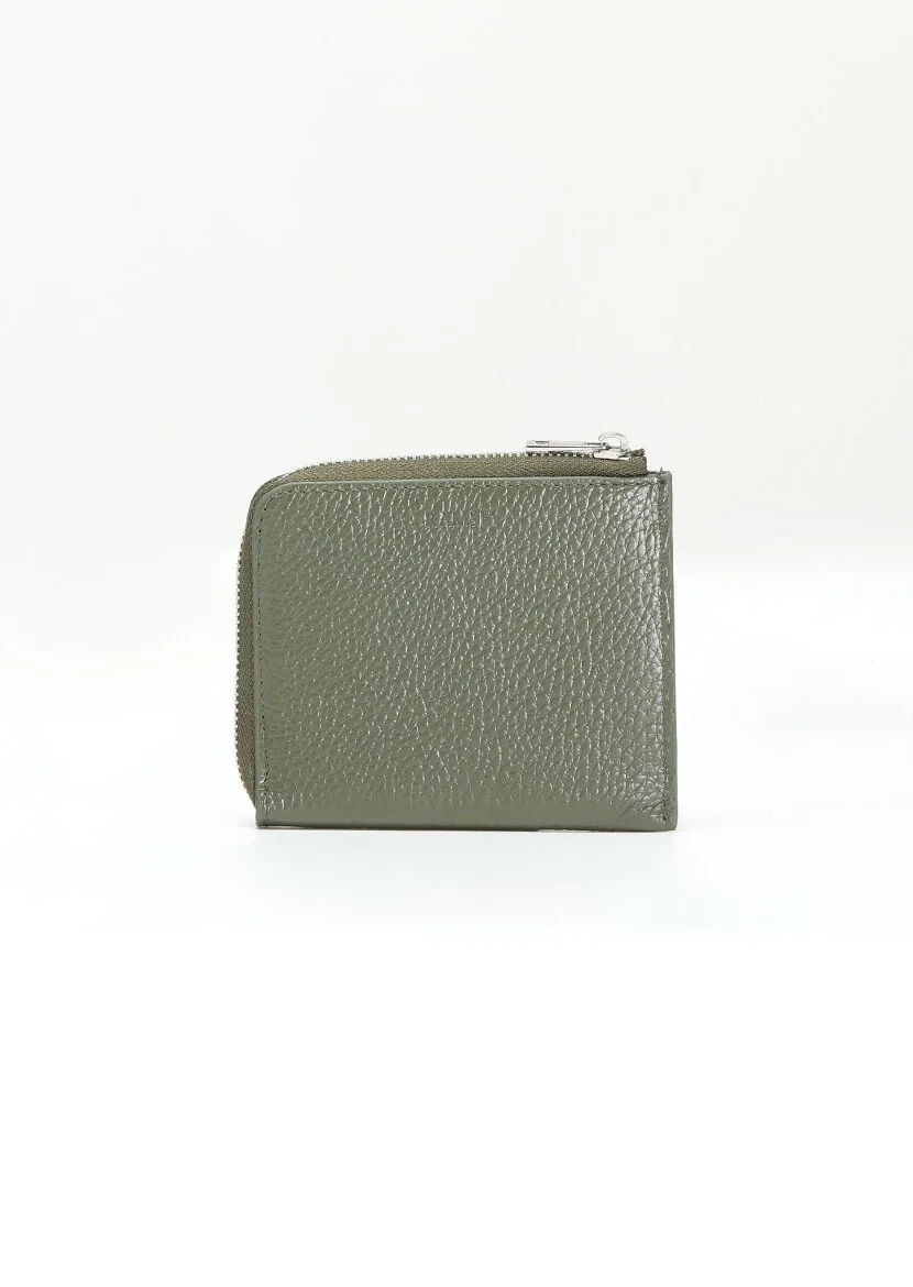 Khaki Leather Wallet - 3