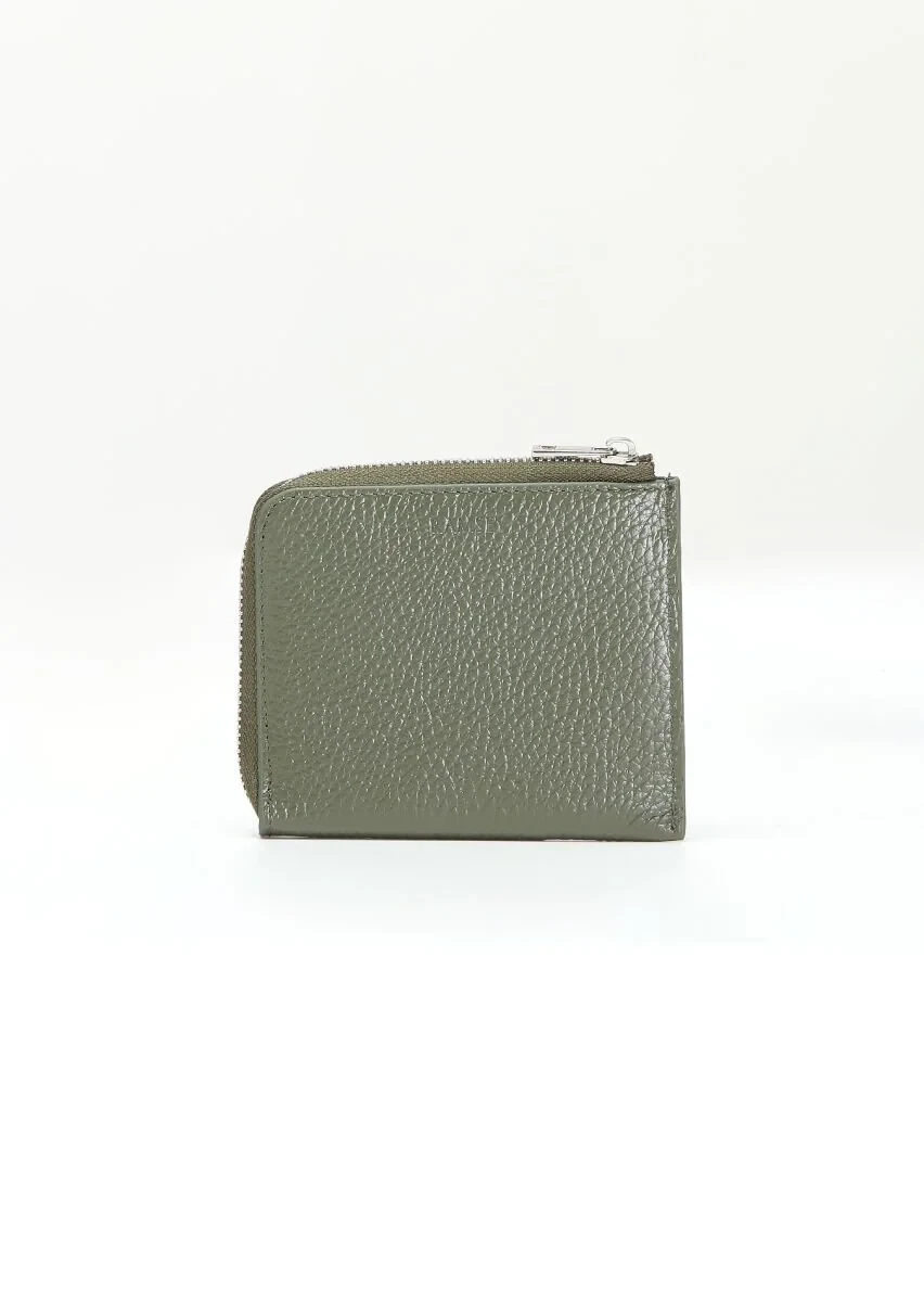 Khaki Leather Wallet - 3