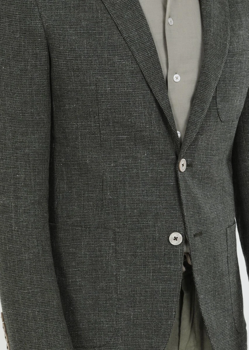 Khaki Micro Zeroweight Slim Fit Cotton Blended Jacket - 5