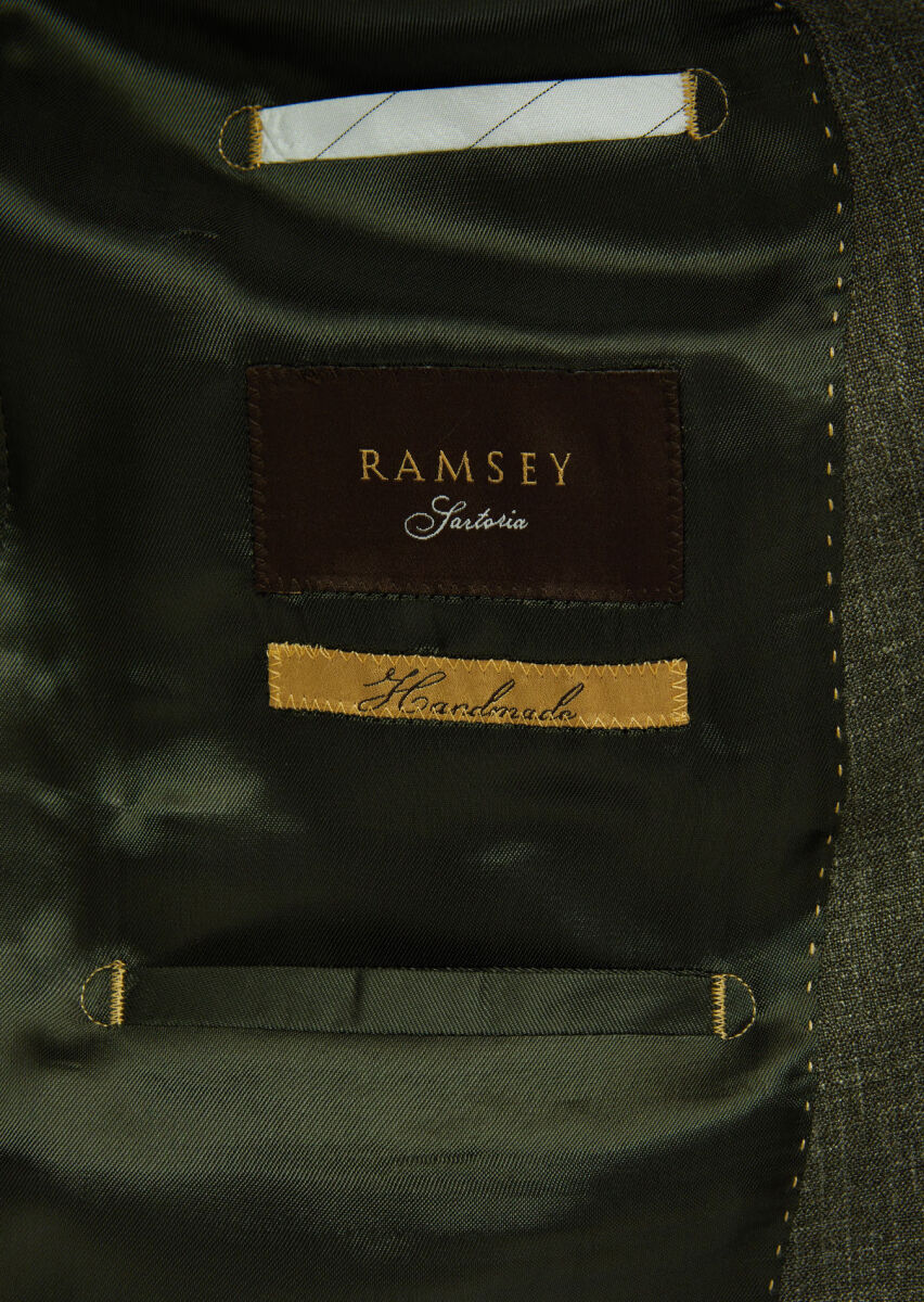 Khaki Patterned Regular Fit Silk Blended Jacket - 6