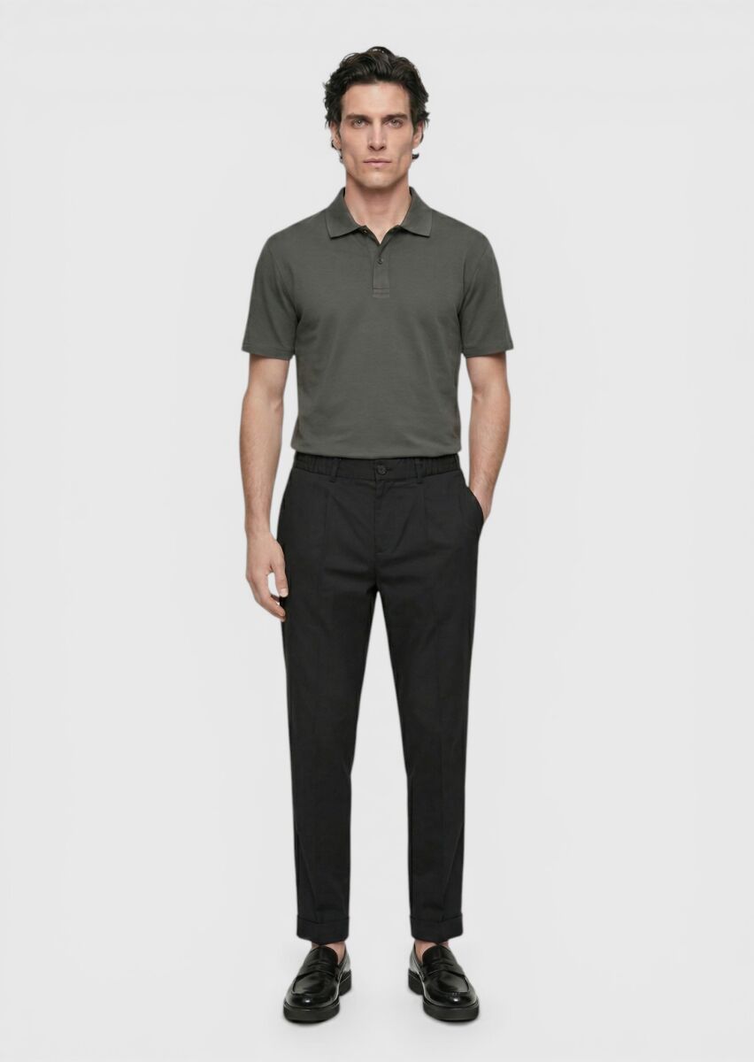 Khaki Plain 100% Cotton T-Shirt - 3