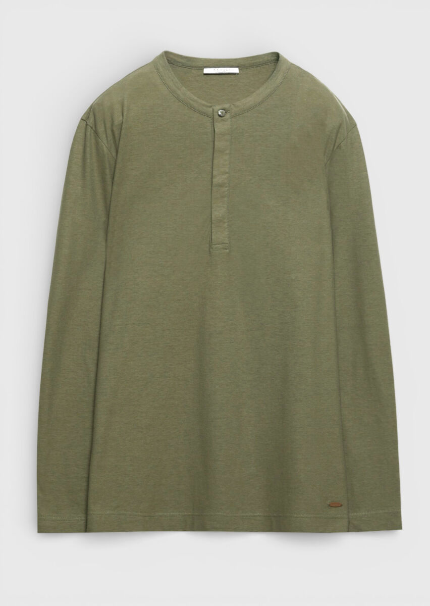 Khaki Plain 100% Cotton T-Shirt - 5