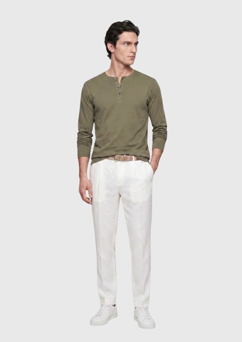 Khaki Plain 100% Cotton T-Shirt 