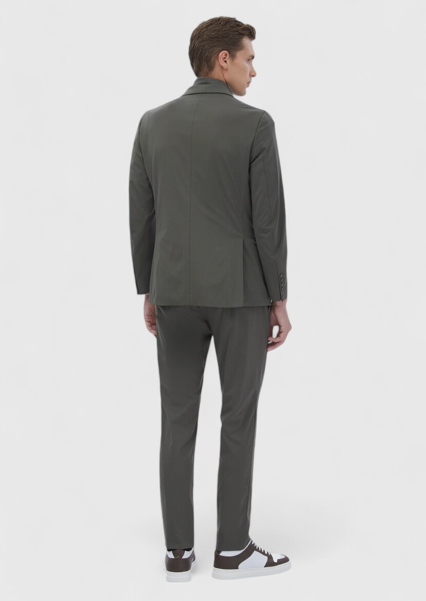 Khaki Plain Comfort Fit Suit - 10