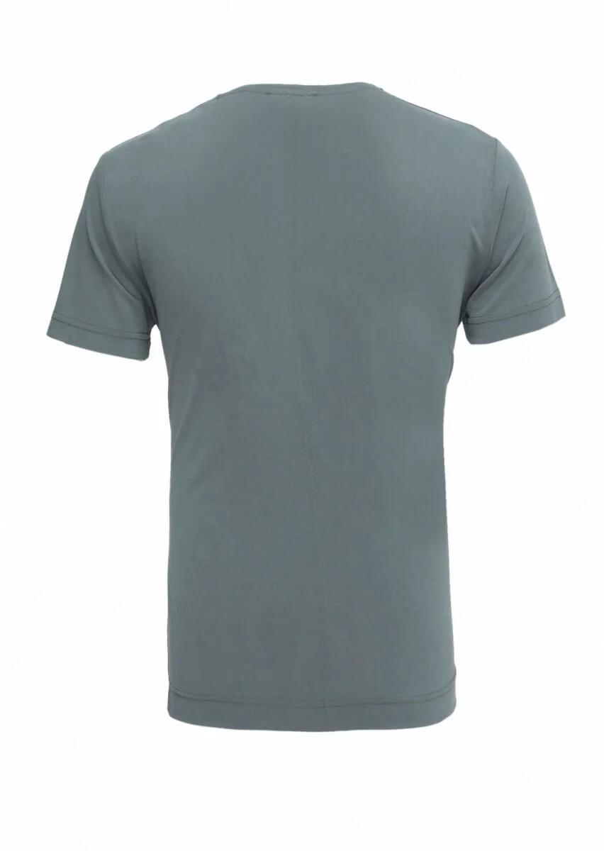 Khaki Plain Crew Neck 100% Cotton T-Shirt - 3