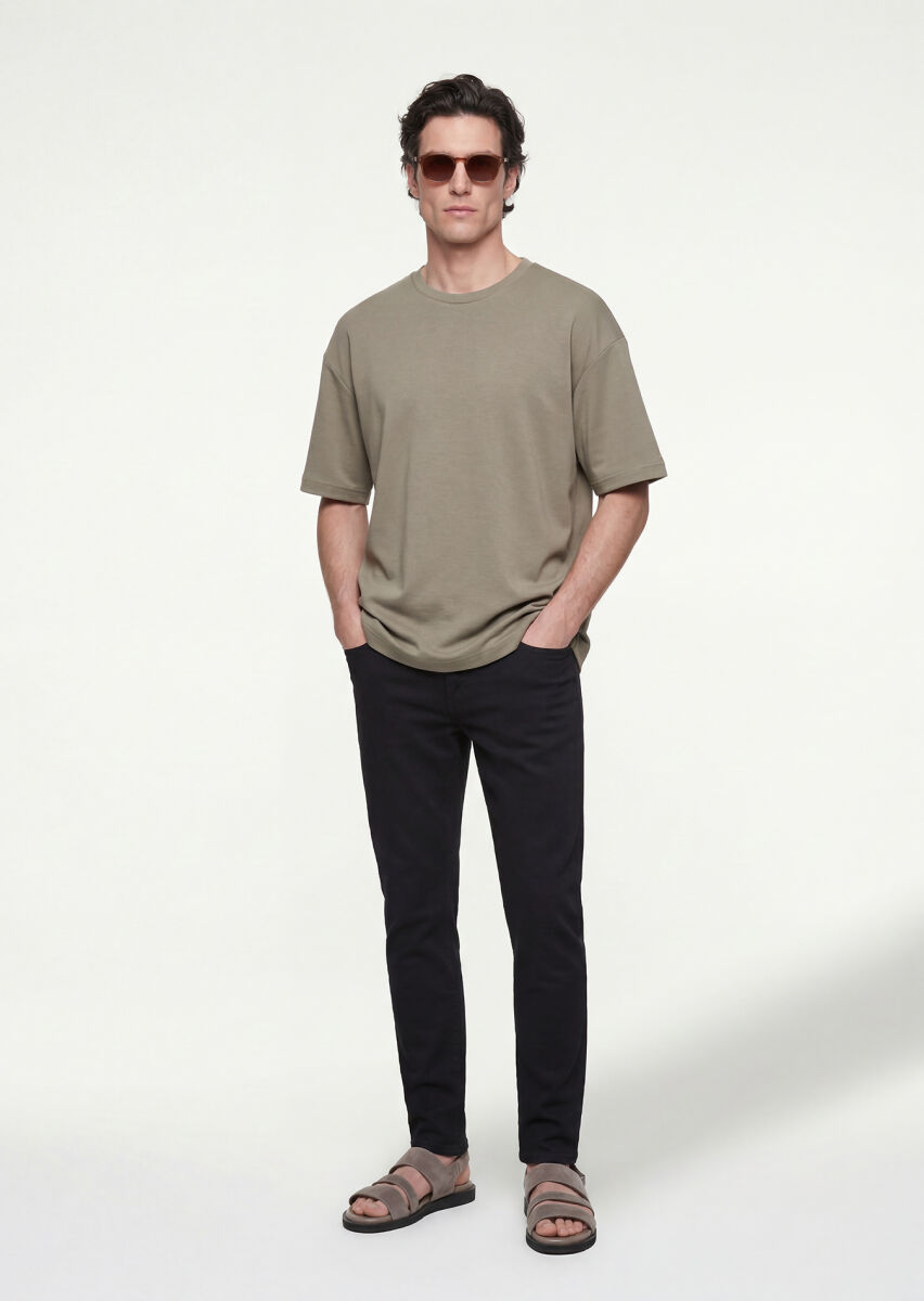 Khaki Plain Sweatshirt - 2