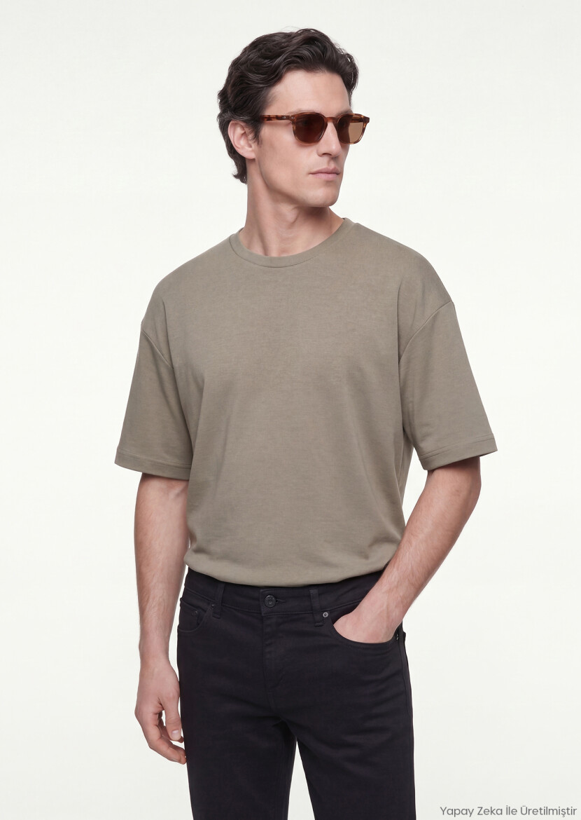 Khaki Plain Sweatshirt - RAMSEY