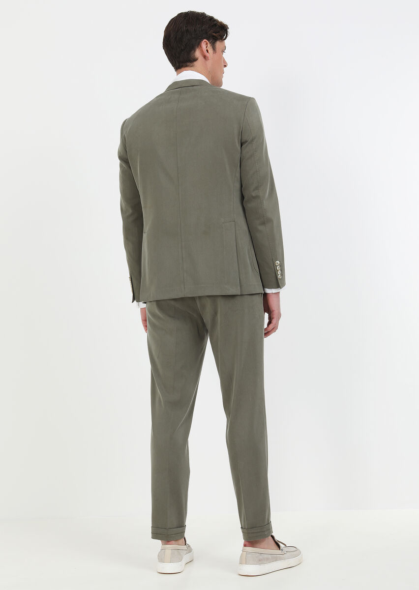 Khaki Plain Zeroweight Slim Fit Suit - 6