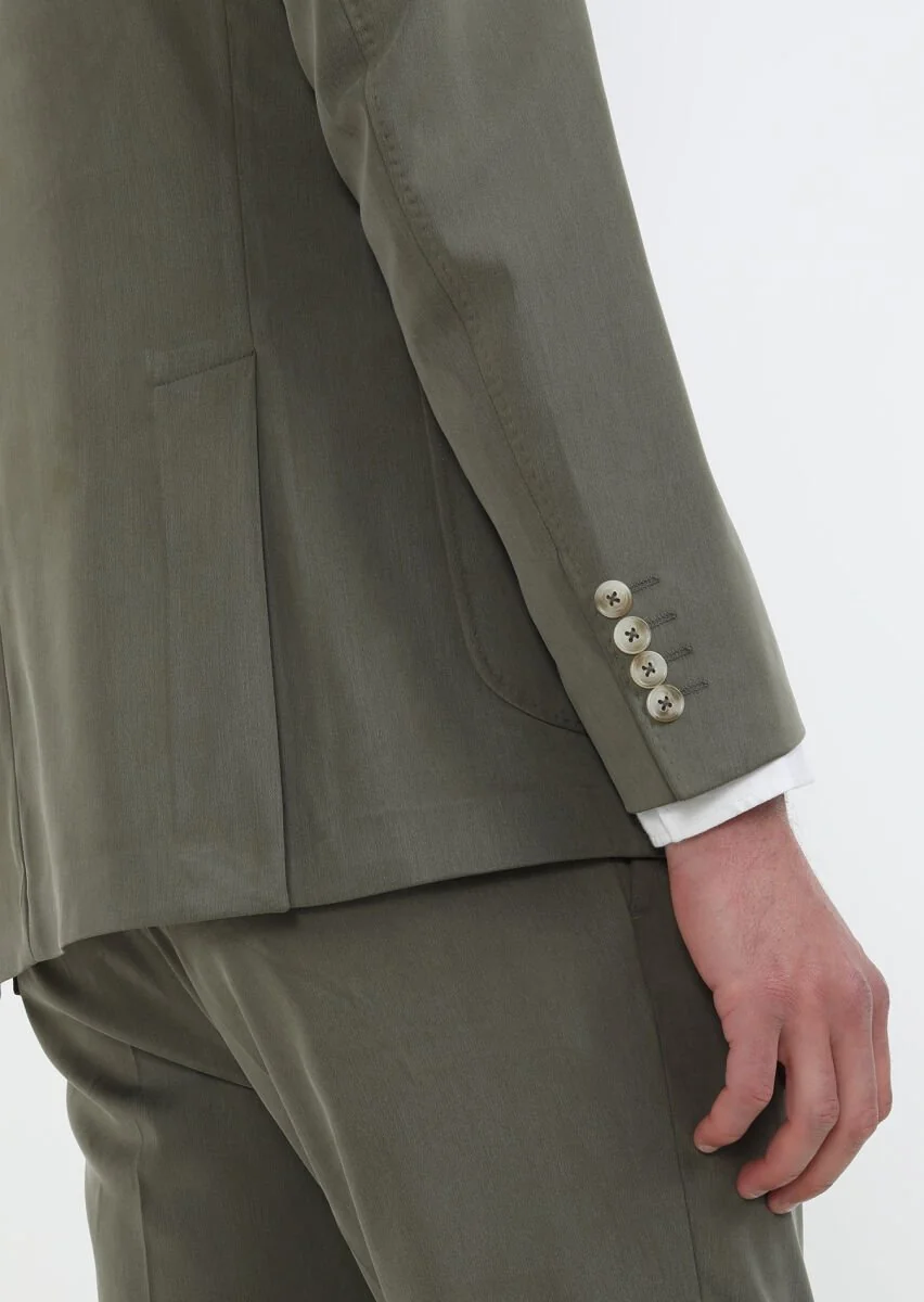 Khaki Plain Zeroweight Slim Fit Suit - 5