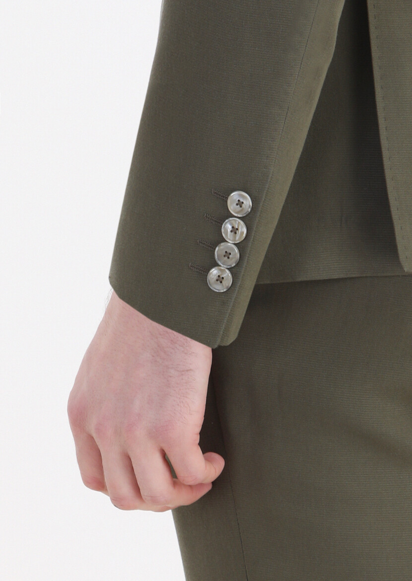 Khaki Plain Zeroweight Slim Fit Suit - 4