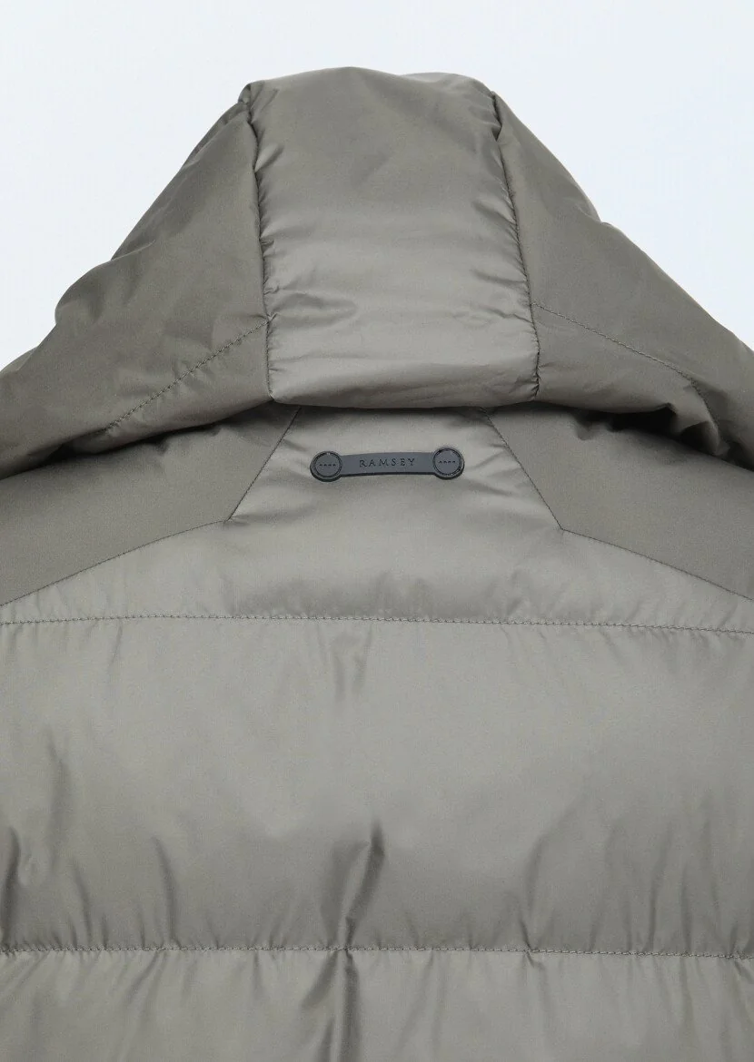 Khaki Puffer Weaving Coat - 5