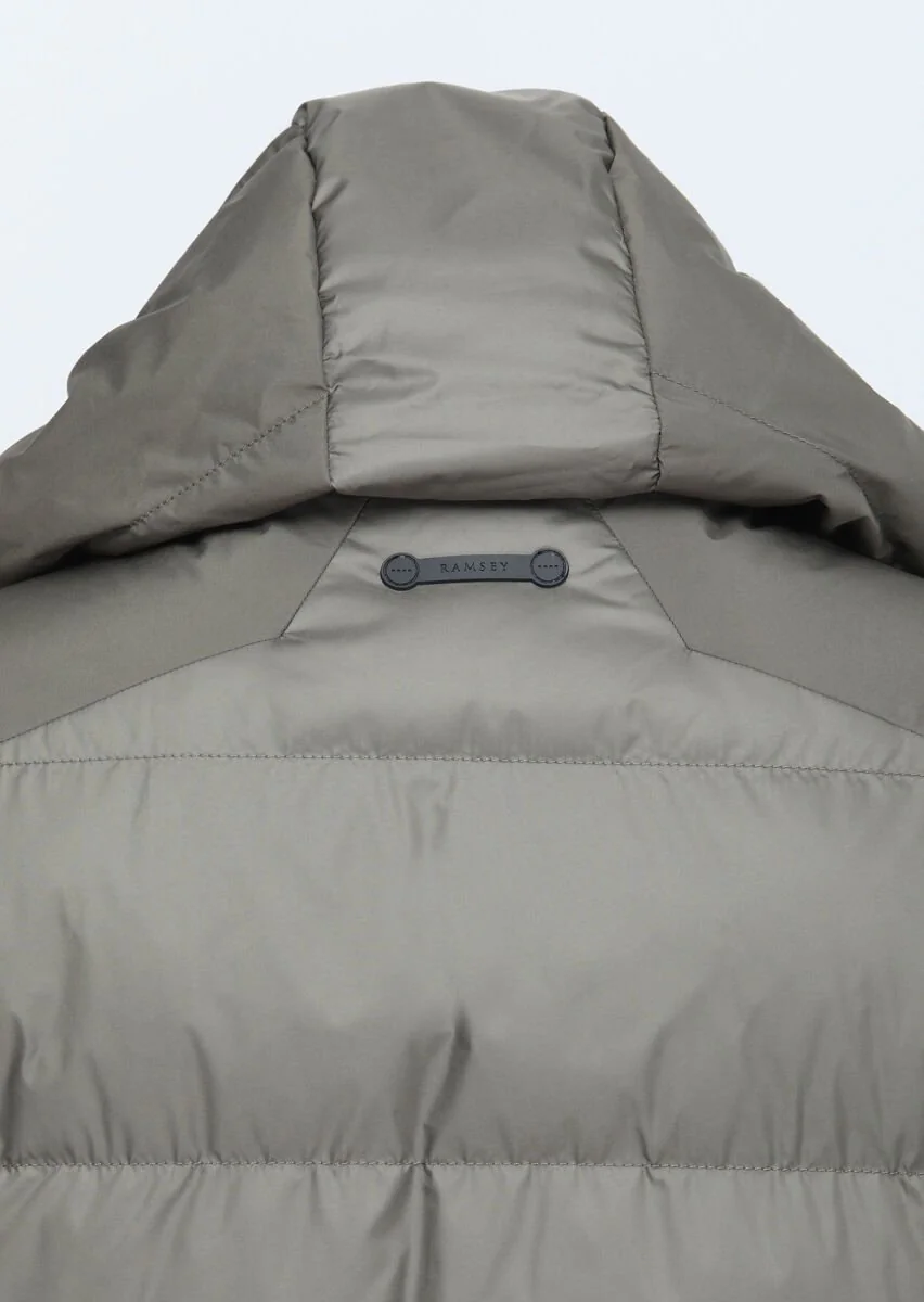 Khaki Puffer Weaving Coat - 5