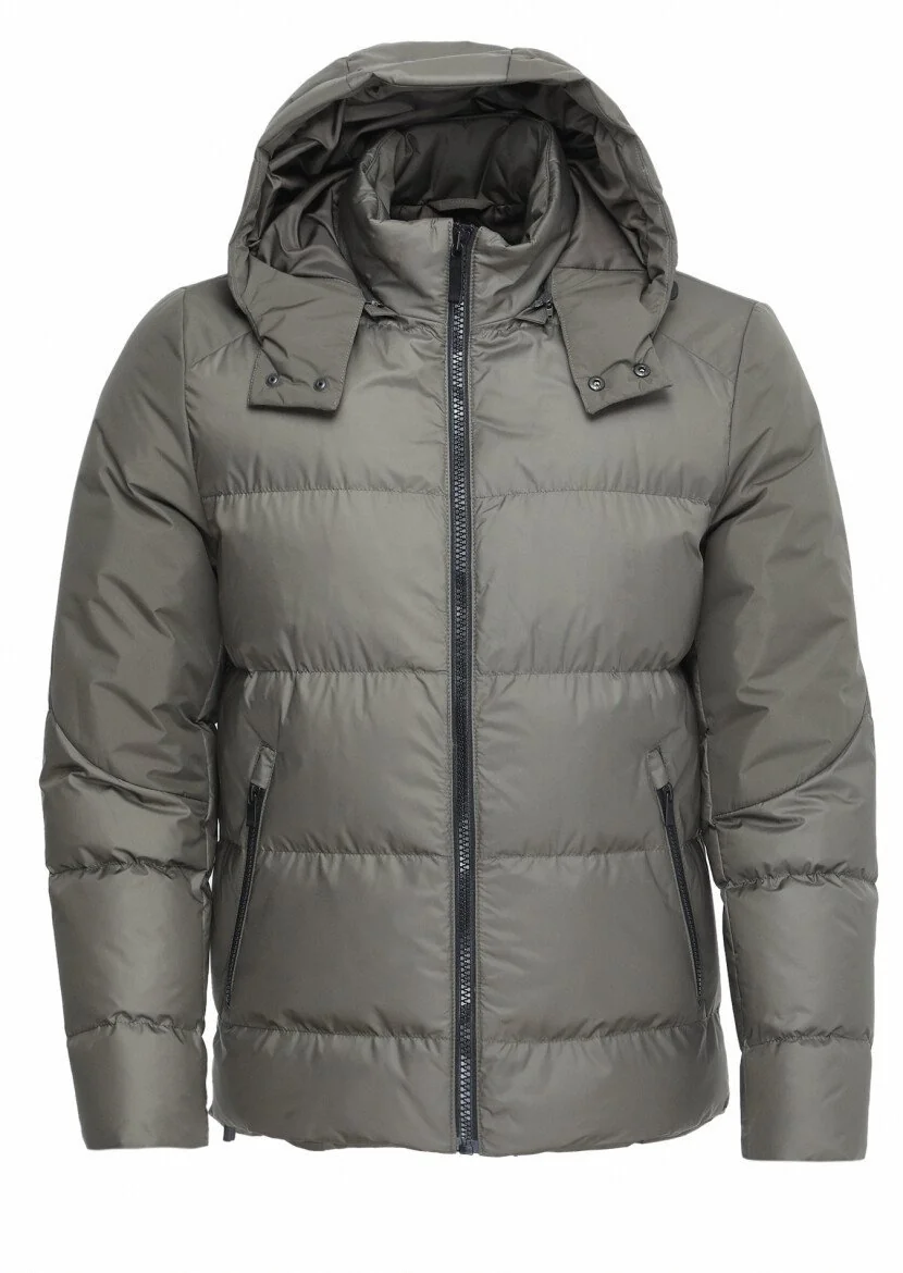 Khaki Puffer Weaving Coat - 7