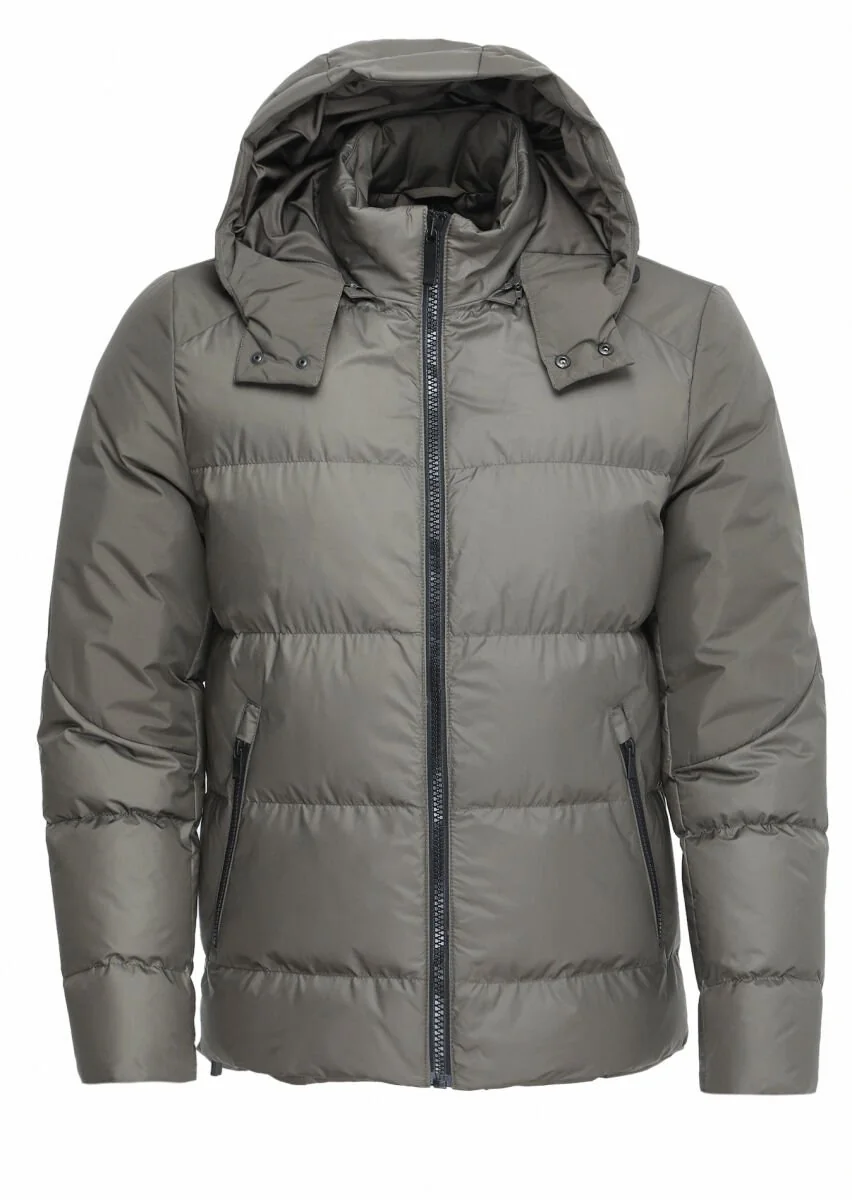 Khaki Puffer Weaving Coat - 7