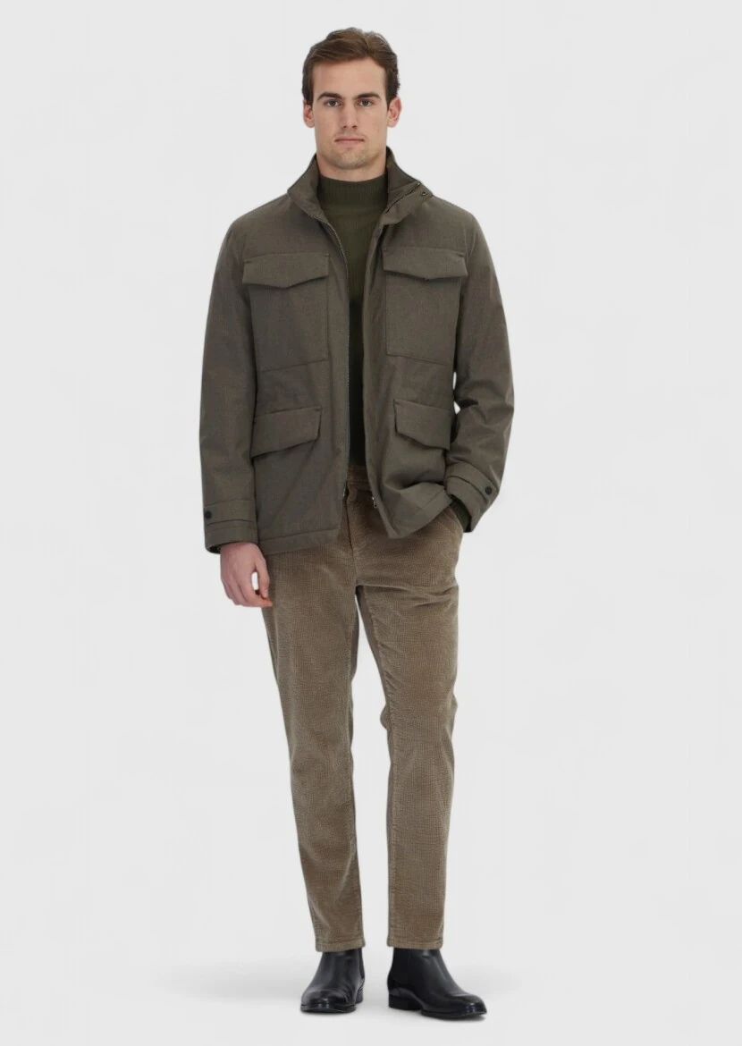 Khaki Regular Fit Blazer 